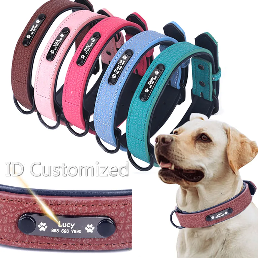 Personalized Soft Leather Adjustable Collars