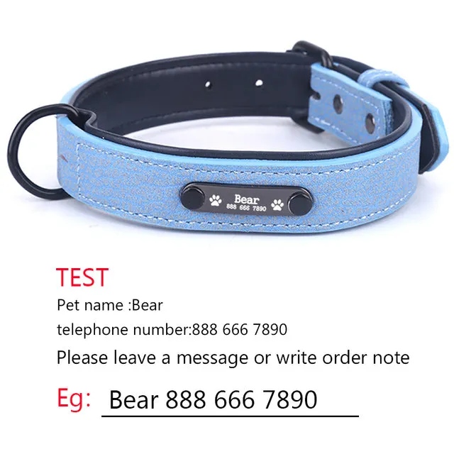 Personalized Soft Leather Adjustable Collars