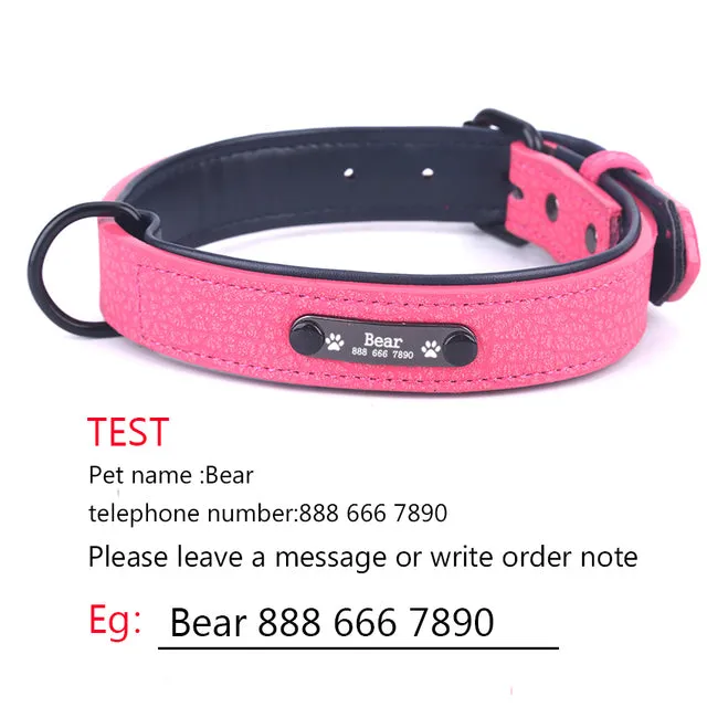 Personalized Soft Leather Adjustable Collars