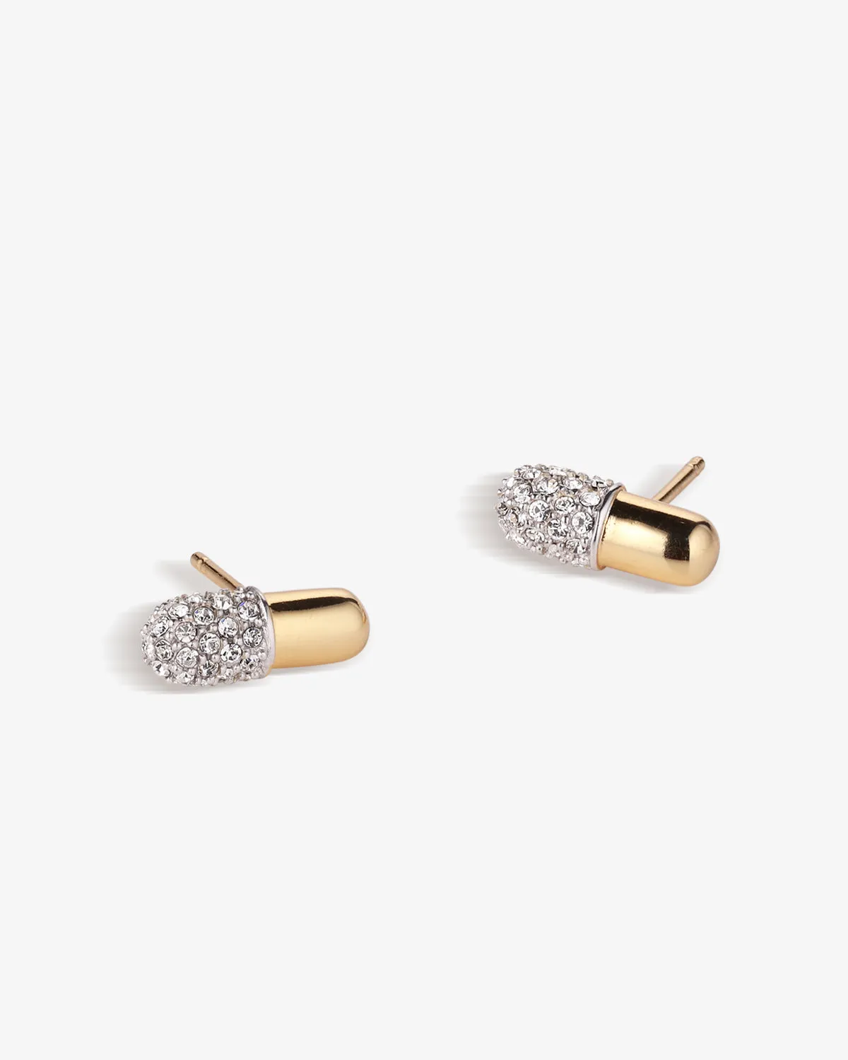 Pill Pavé Stud Earrings