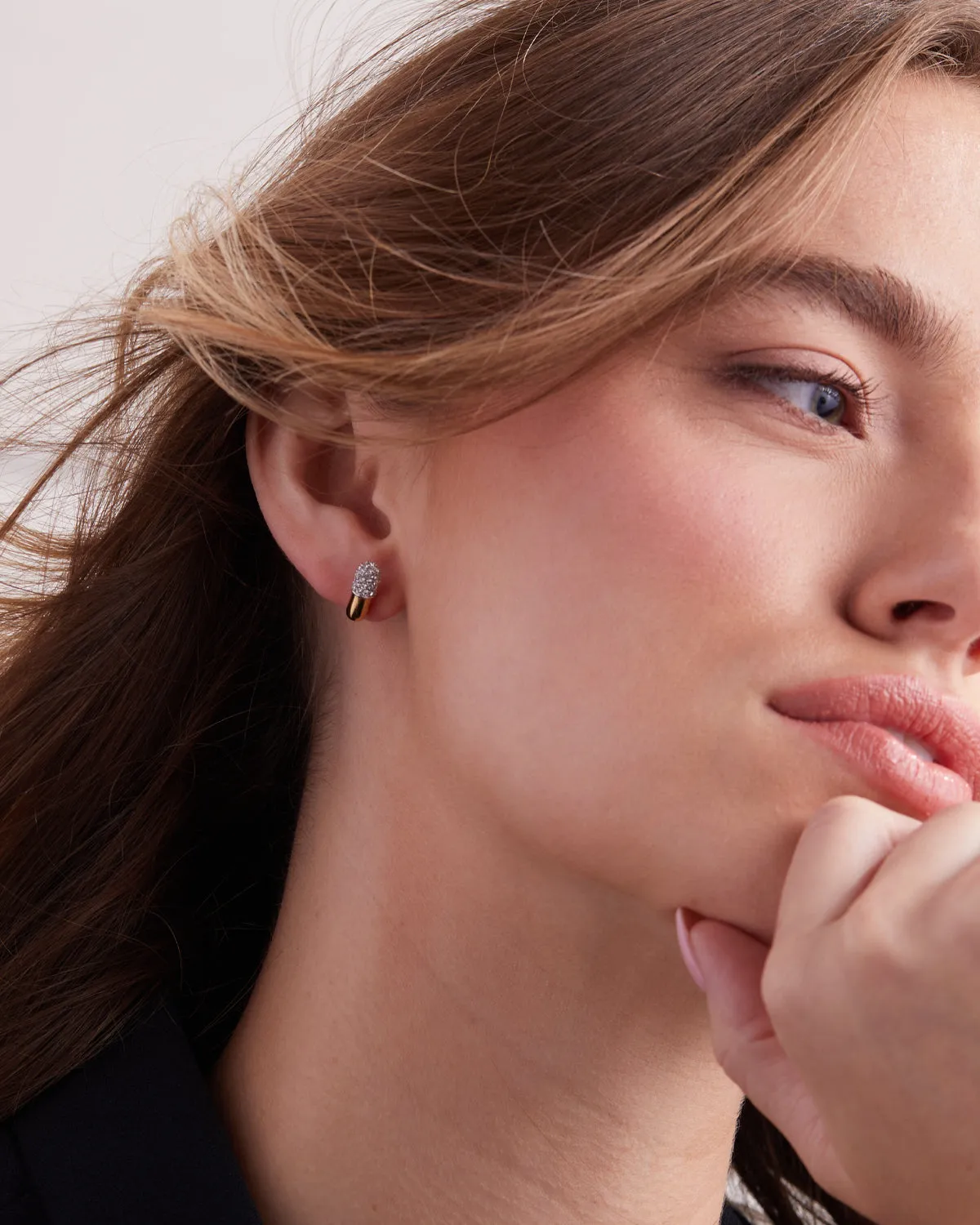 Pill Pavé Stud Earrings