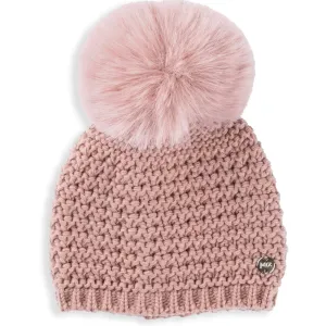 Pink Blush Wool Knit Pom Hat