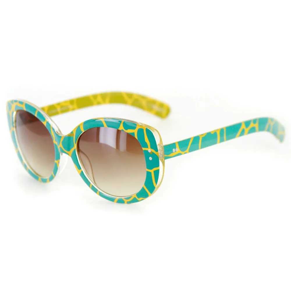 "Jungle Mania" Designer Inspired Sunglasses in Two Toned Animal Pattern 100%UV