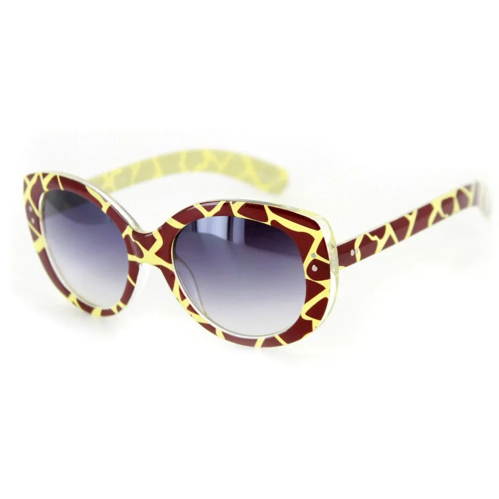 "Jungle Mania" Designer Inspired Sunglasses in Two Toned Animal Pattern 100%UV