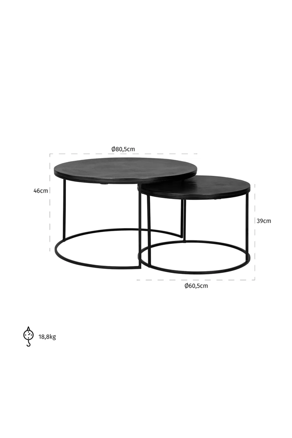 Round Nested Coffee Tables (2) | OROA Bolder