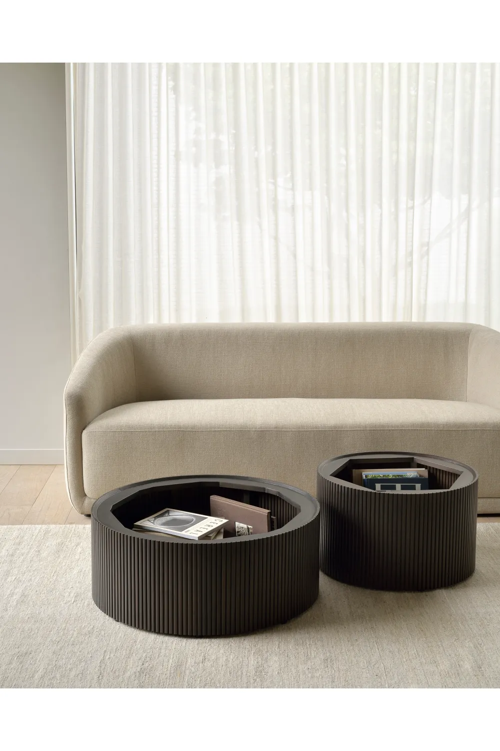 Round Storage Coffee Table | Ethnicraft Roller Max