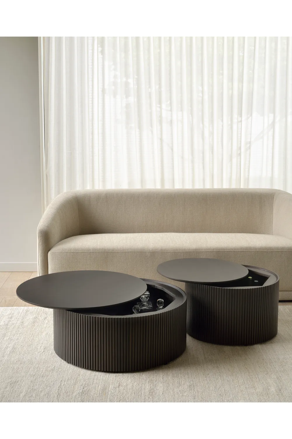 Round Storage Coffee Table | Ethnicraft Roller Max