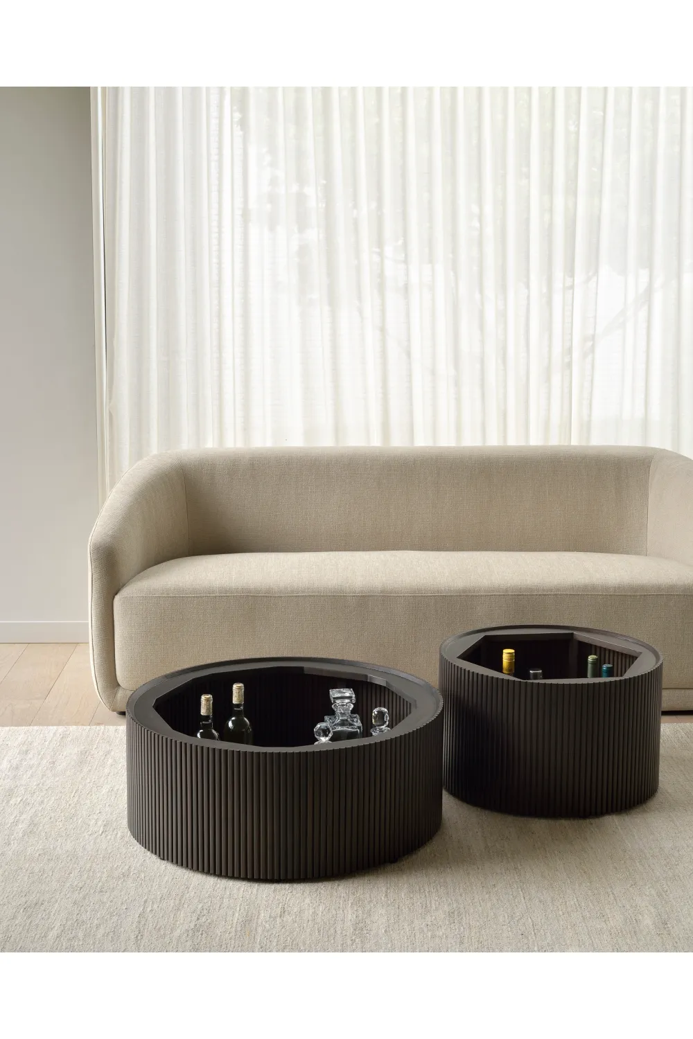 Round Storage Coffee Table | Ethnicraft Roller Max