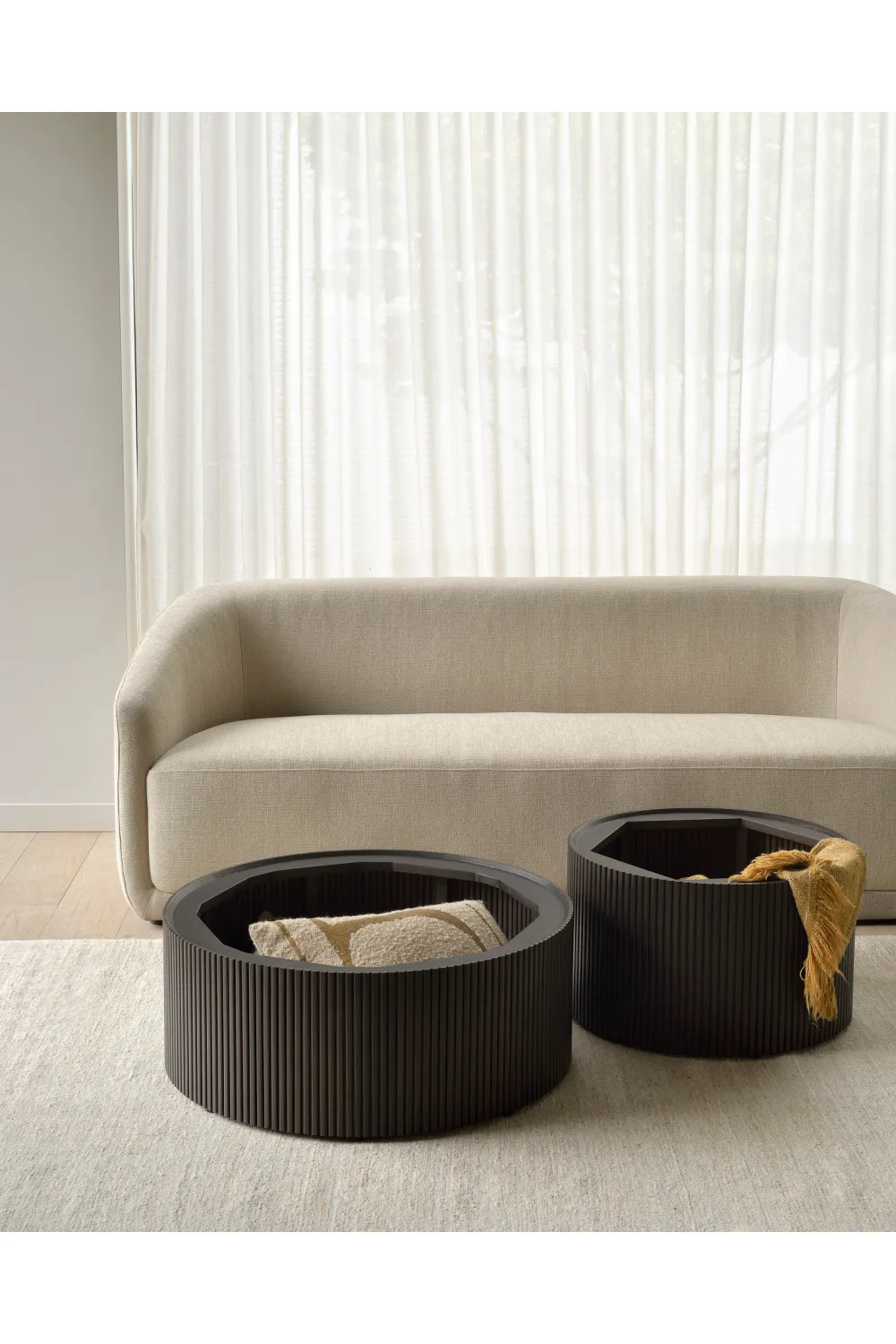 Round Storage Coffee Table | Ethnicraft Roller Max