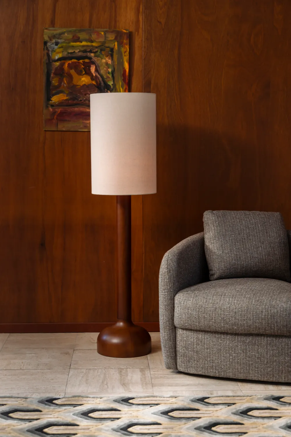 Rubber Wood Floor Lamp | Dutchbone Jones