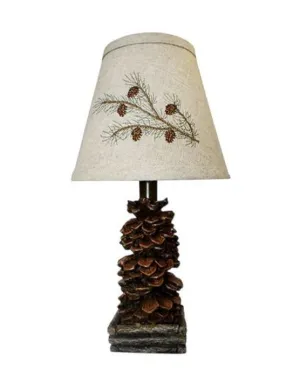 Rustic Pinecone Accent Lamp