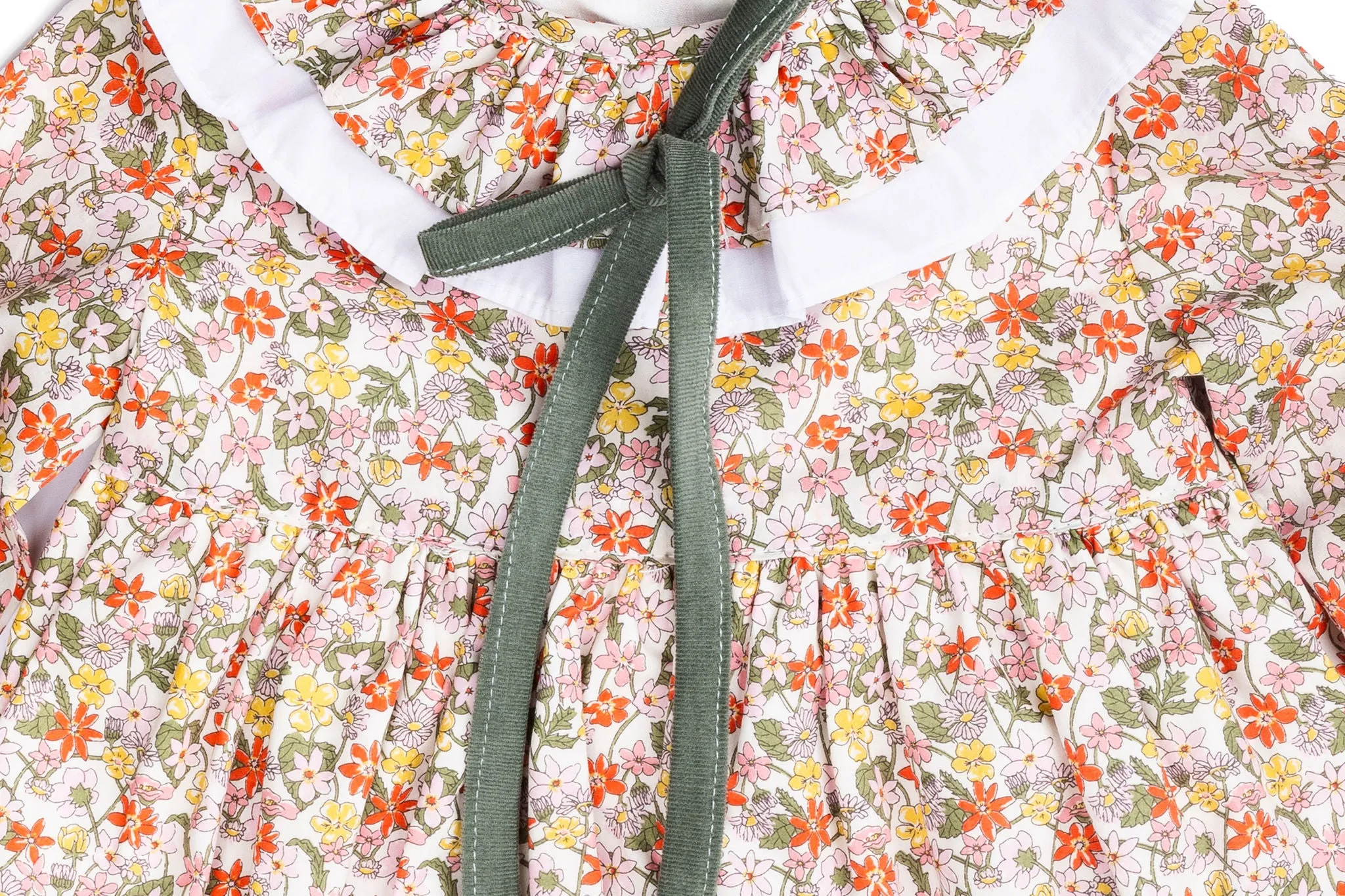 Sage Green & Pink Florals Dress