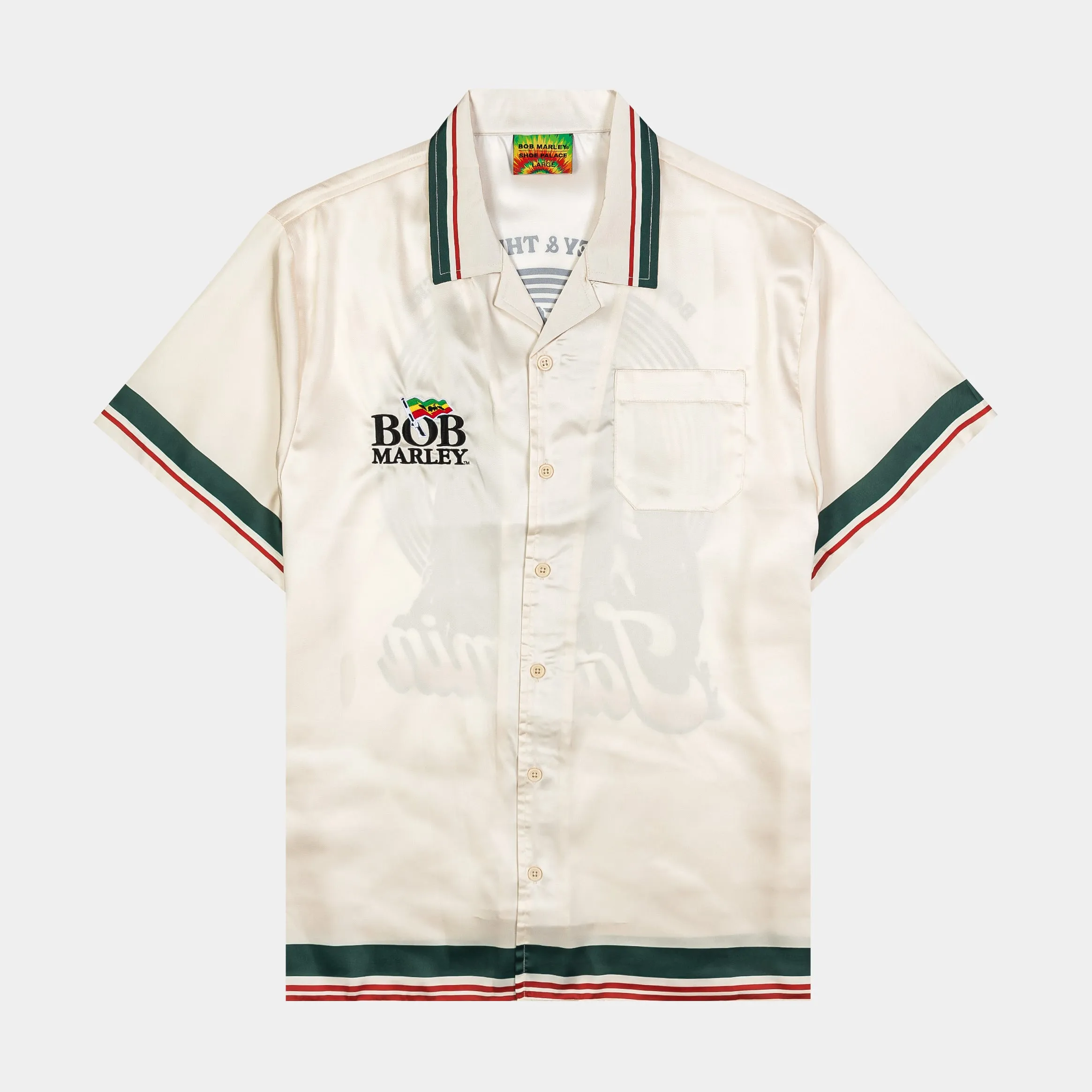 SP x Bob Marley Jammin Button Up Mens Short Sleeve Shirt (Cream)