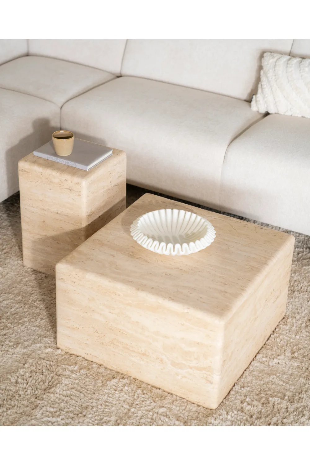 Square Travertine Coffee Table | Eleonora Donta