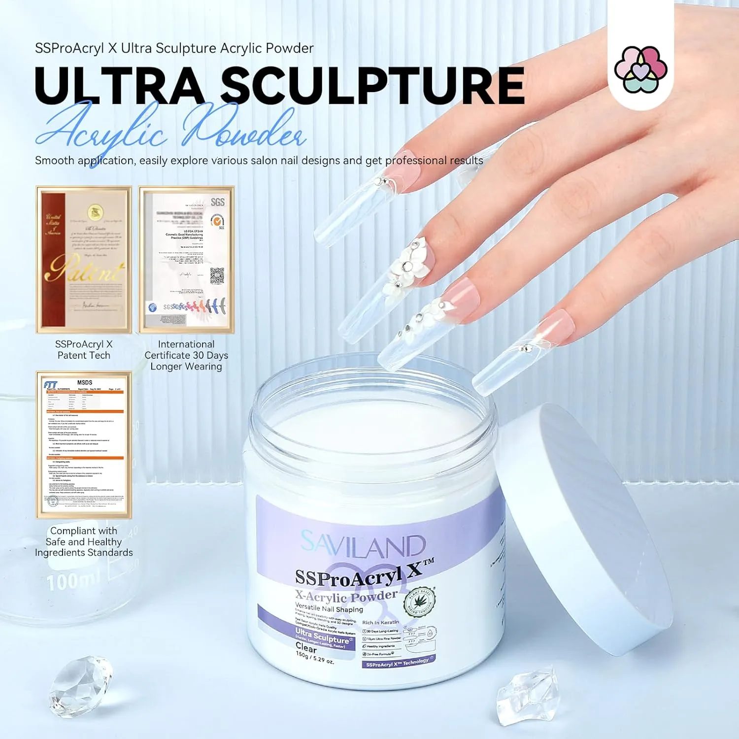 SSProAcryl X™ Clear Acrylic Powder-150g