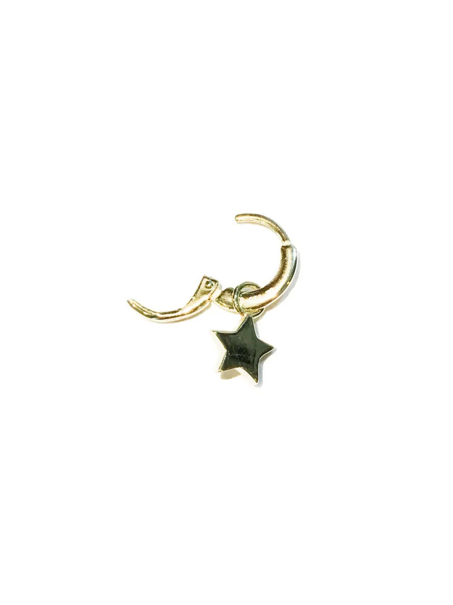 Star Charm Huggie Hoops