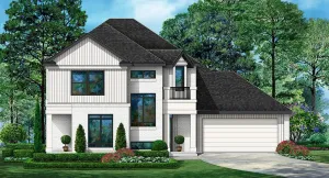 Stylish House Plan with Three Bedrooms and Spacious Living Areas