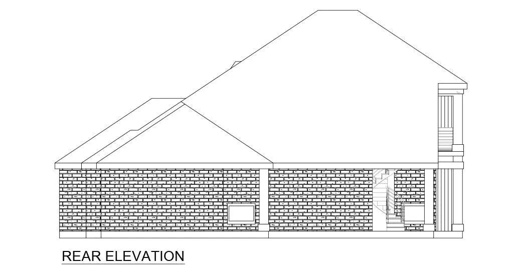 Stylish House Plan with Three Bedrooms and Spacious Living Areas