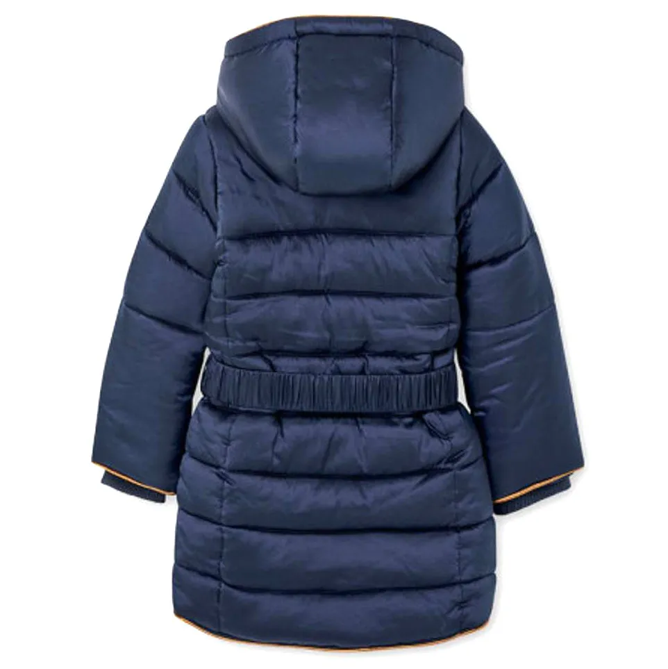 Technical Fabric Navy Parka with Detachable Hood