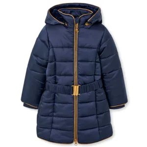 Technical Fabric Navy Parka with Detachable Hood