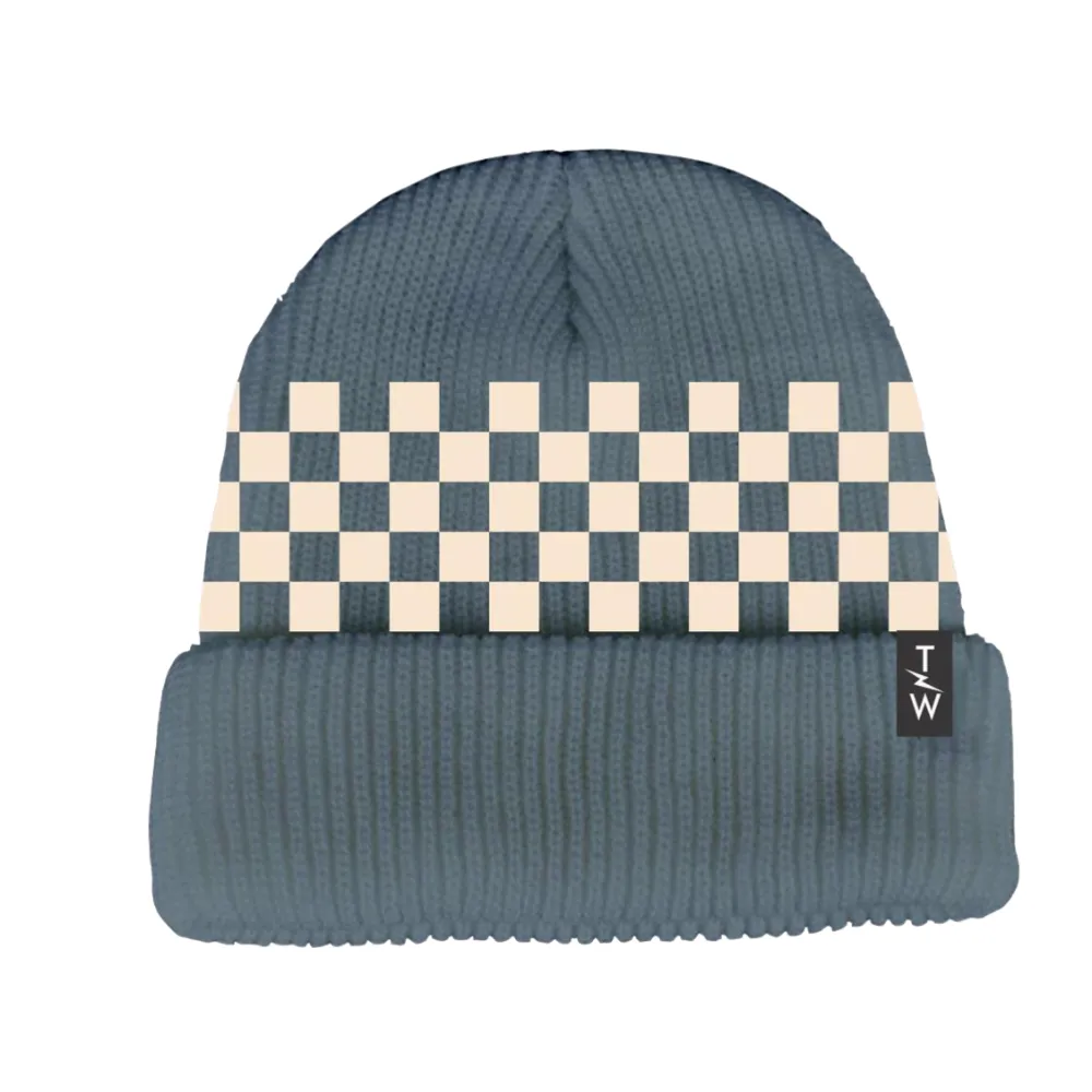 Tiny Whales - Check It Beanie in Ocean (2-5yrs)