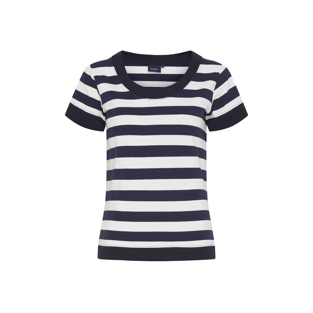 Tonnere Striped Short Sleeve Tee - SR navy/Pearl/SR Navy