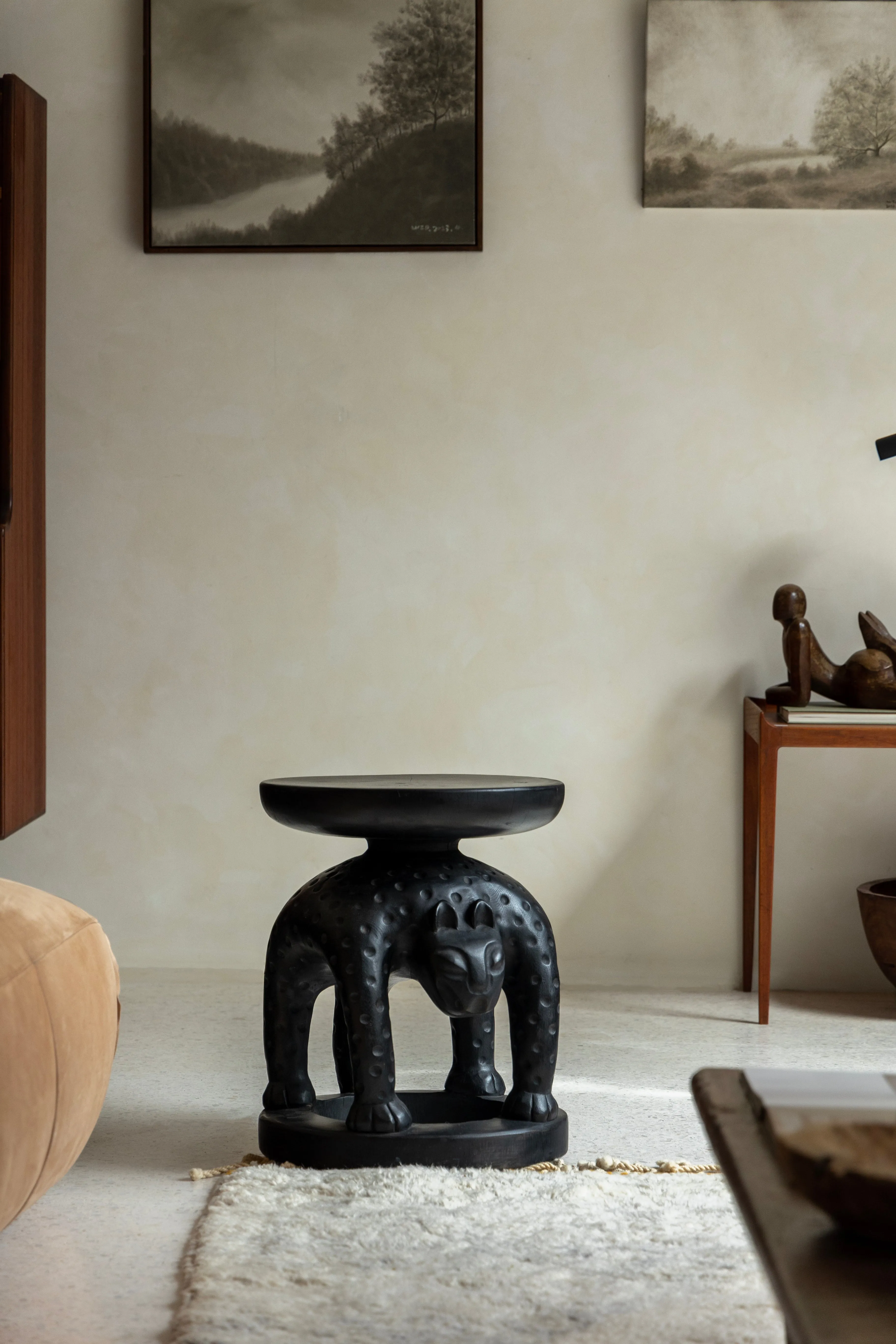 Tribal Sculptural End Table