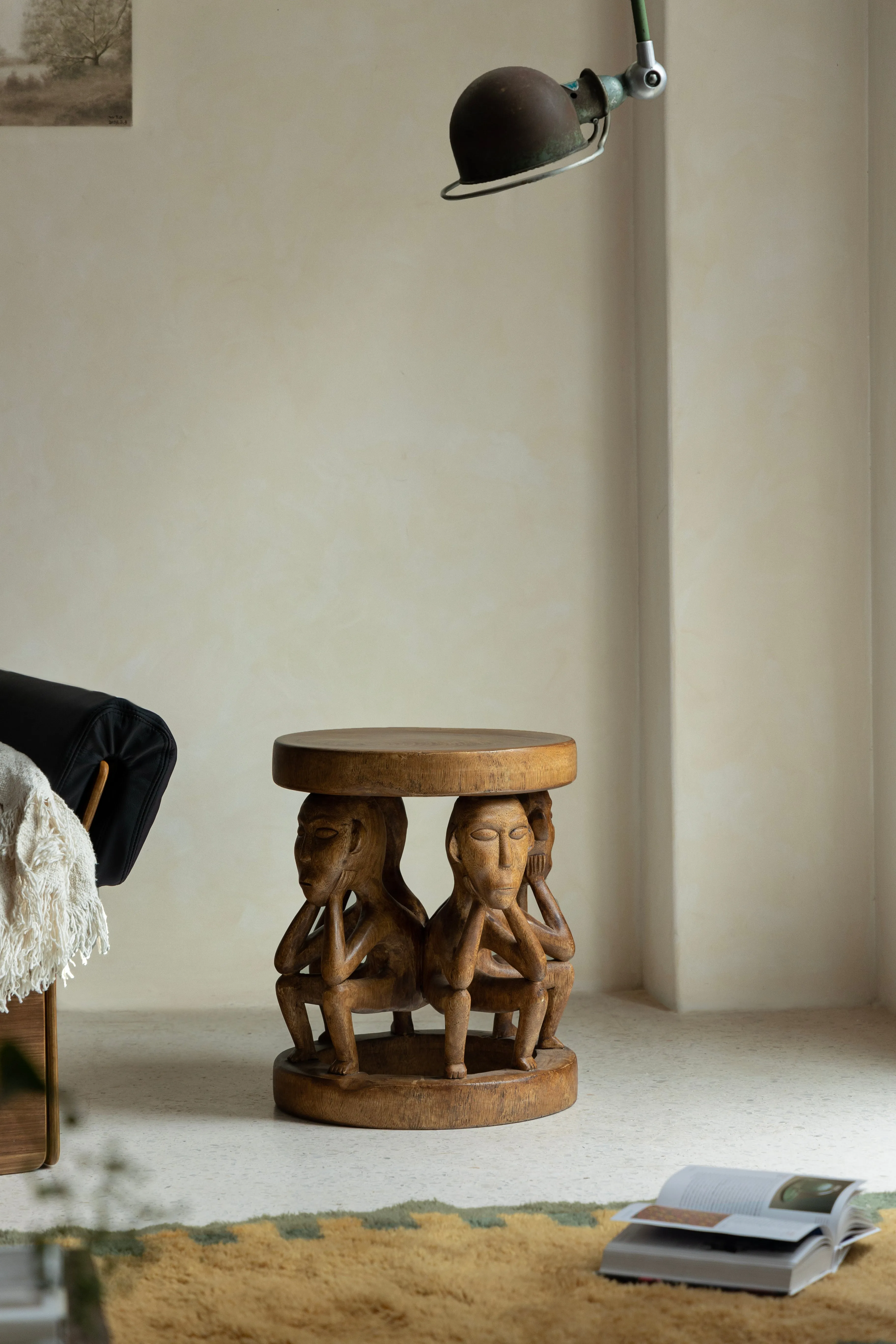 Tribal Sculptural End Table