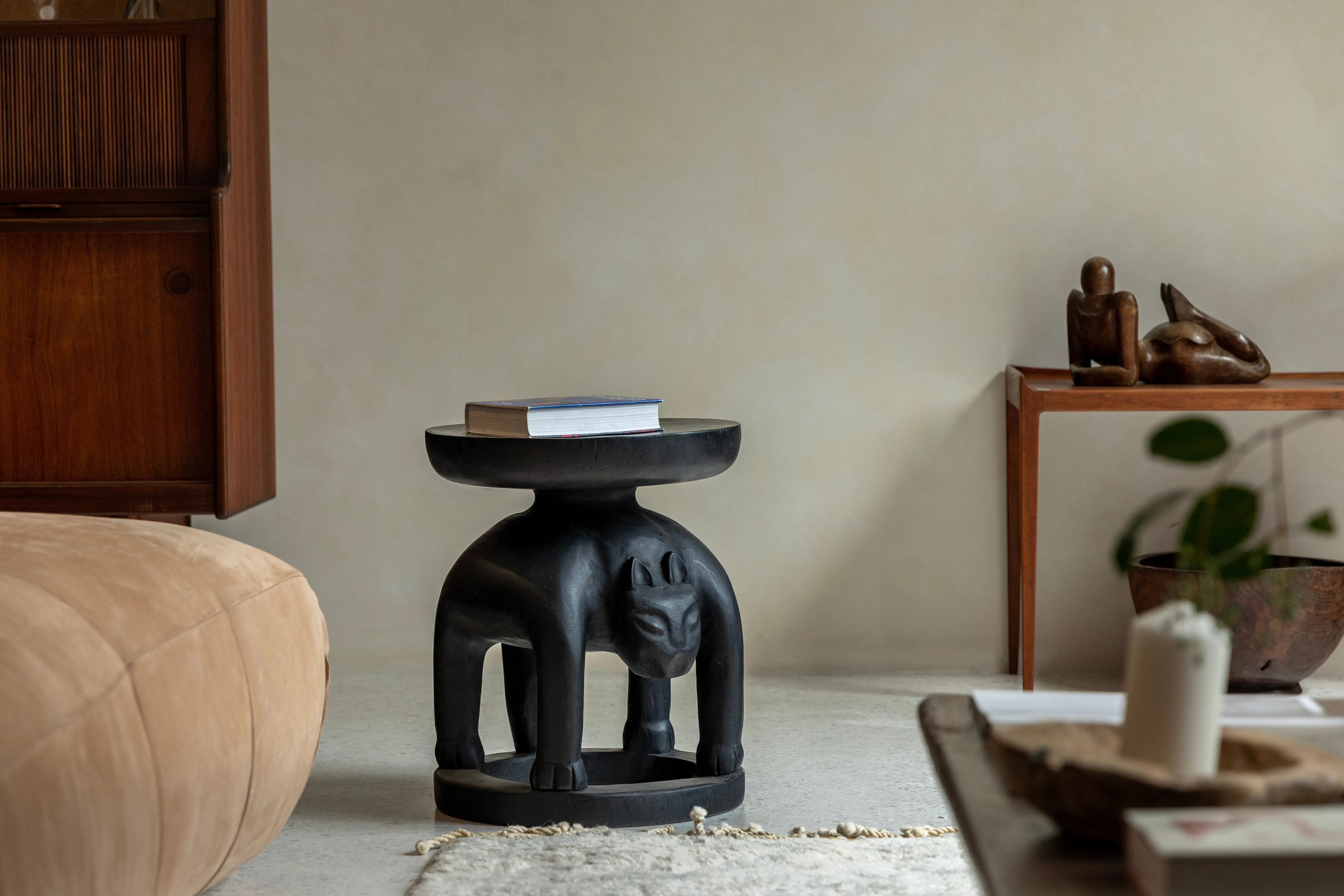 Tribal Sculptural End Table