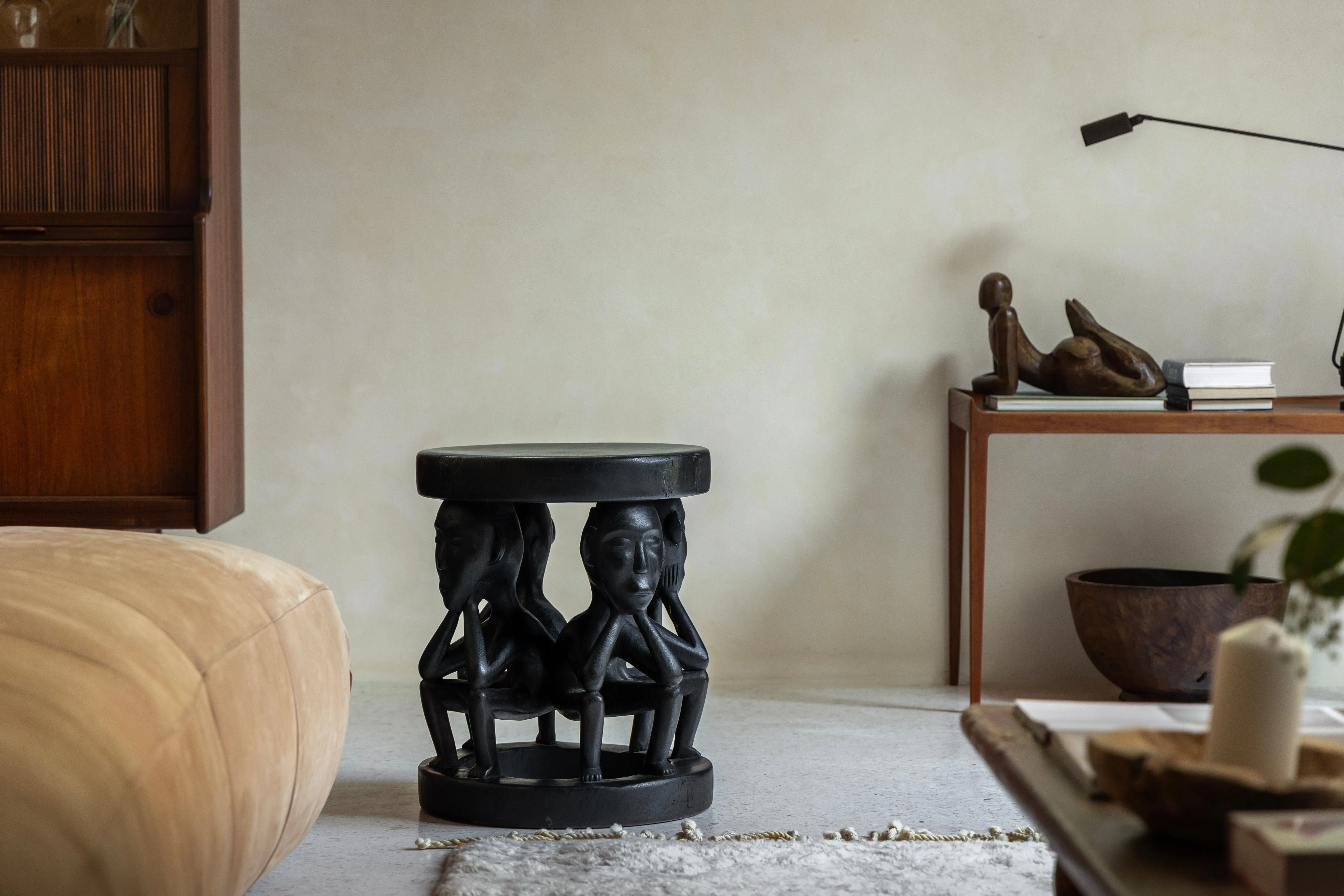 Tribal Sculptural End Table