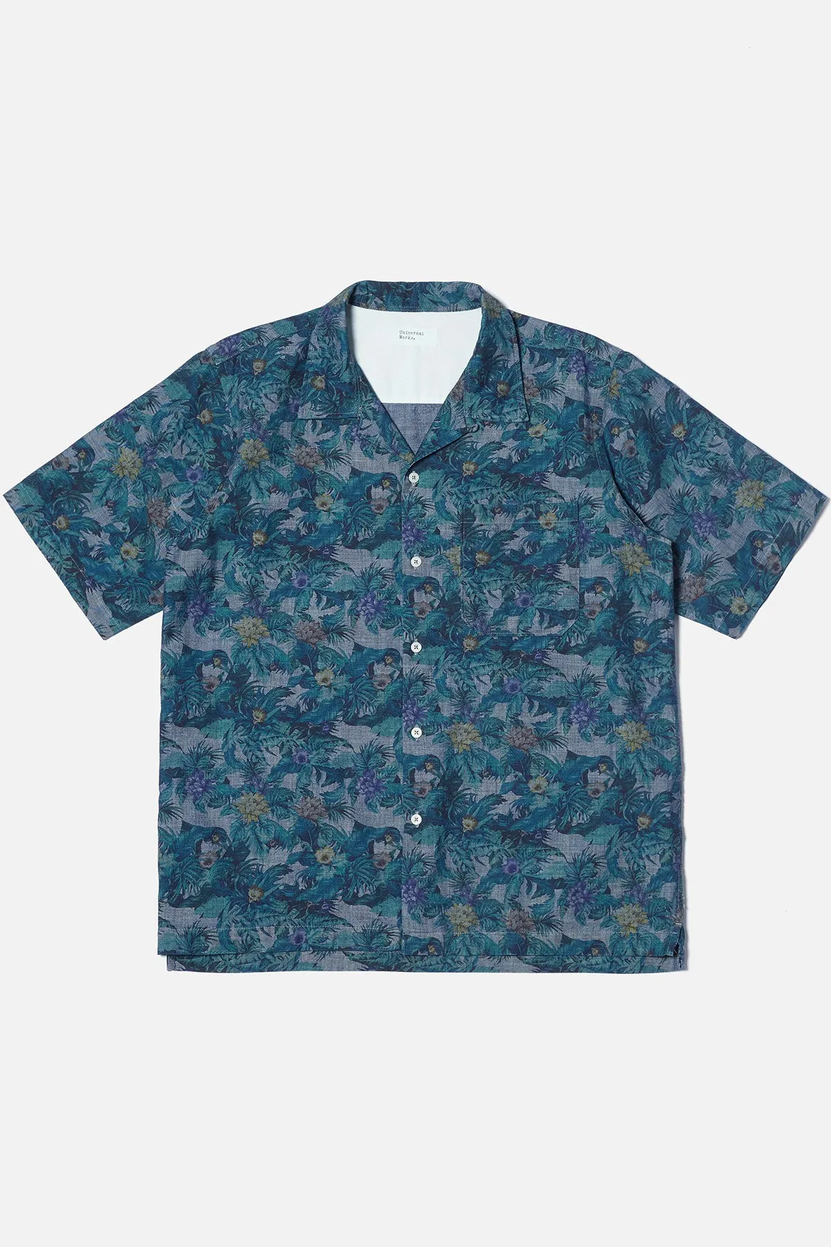 Universal Works - Camp Shirt In Indigo Jungle Chambray