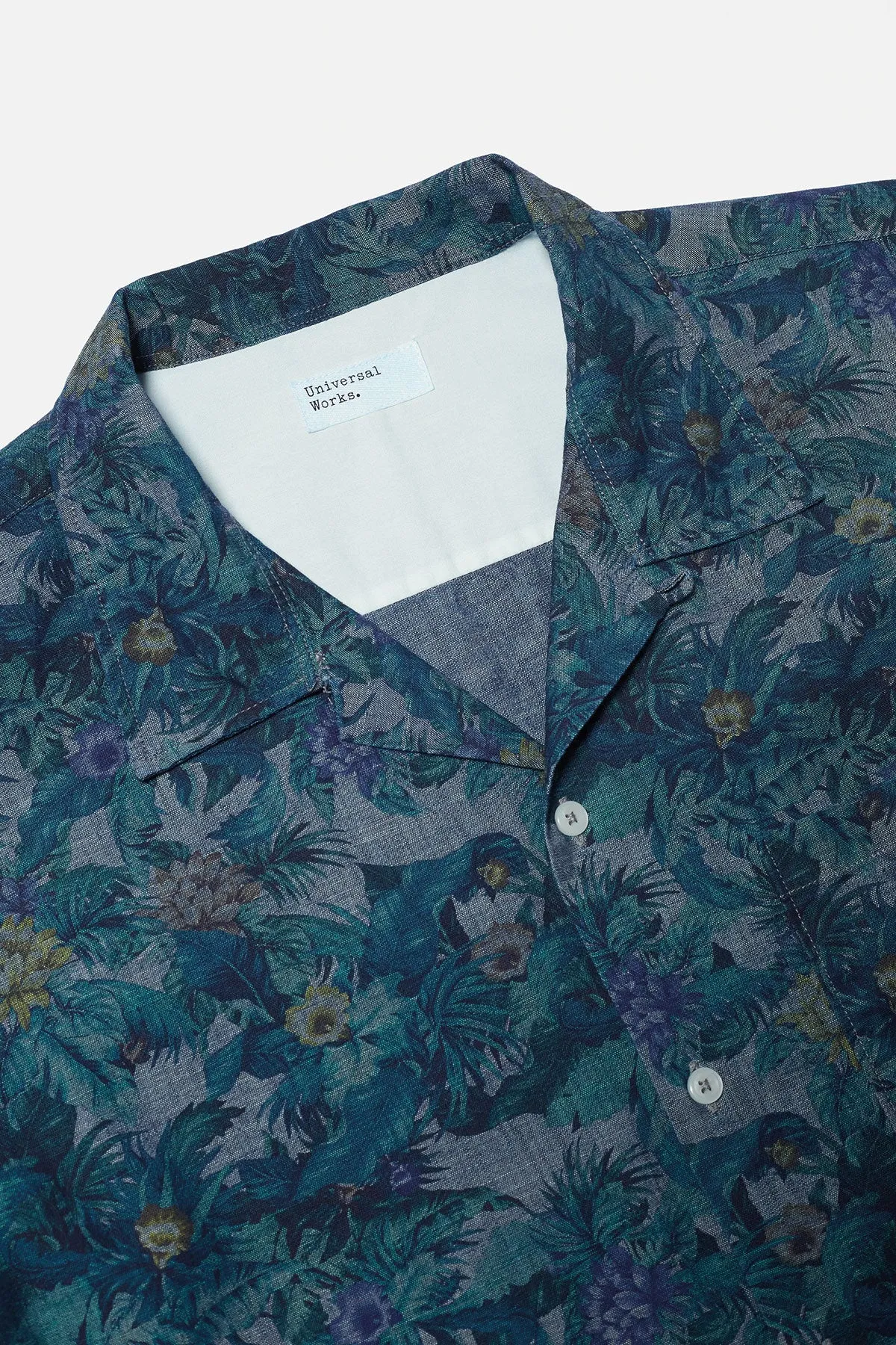 Universal Works - Camp Shirt In Indigo Jungle Chambray