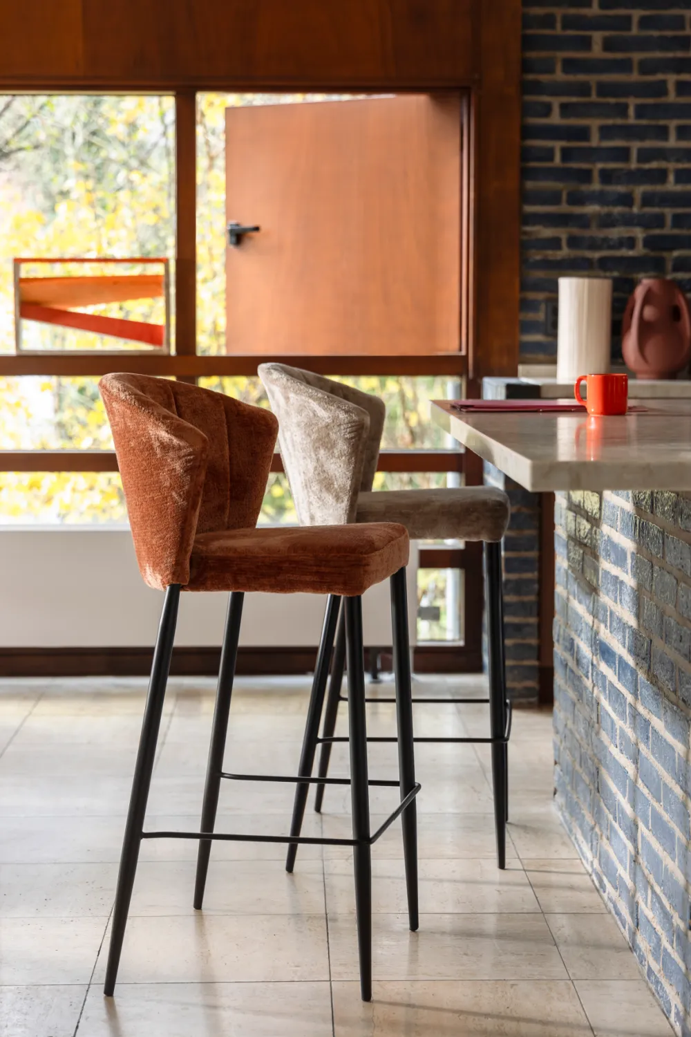 Upholstered Counter Stools (2) | Dutchbone Georgia