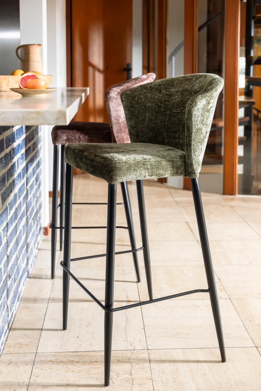 Upholstered Counter Stools (2) | Dutchbone Georgia