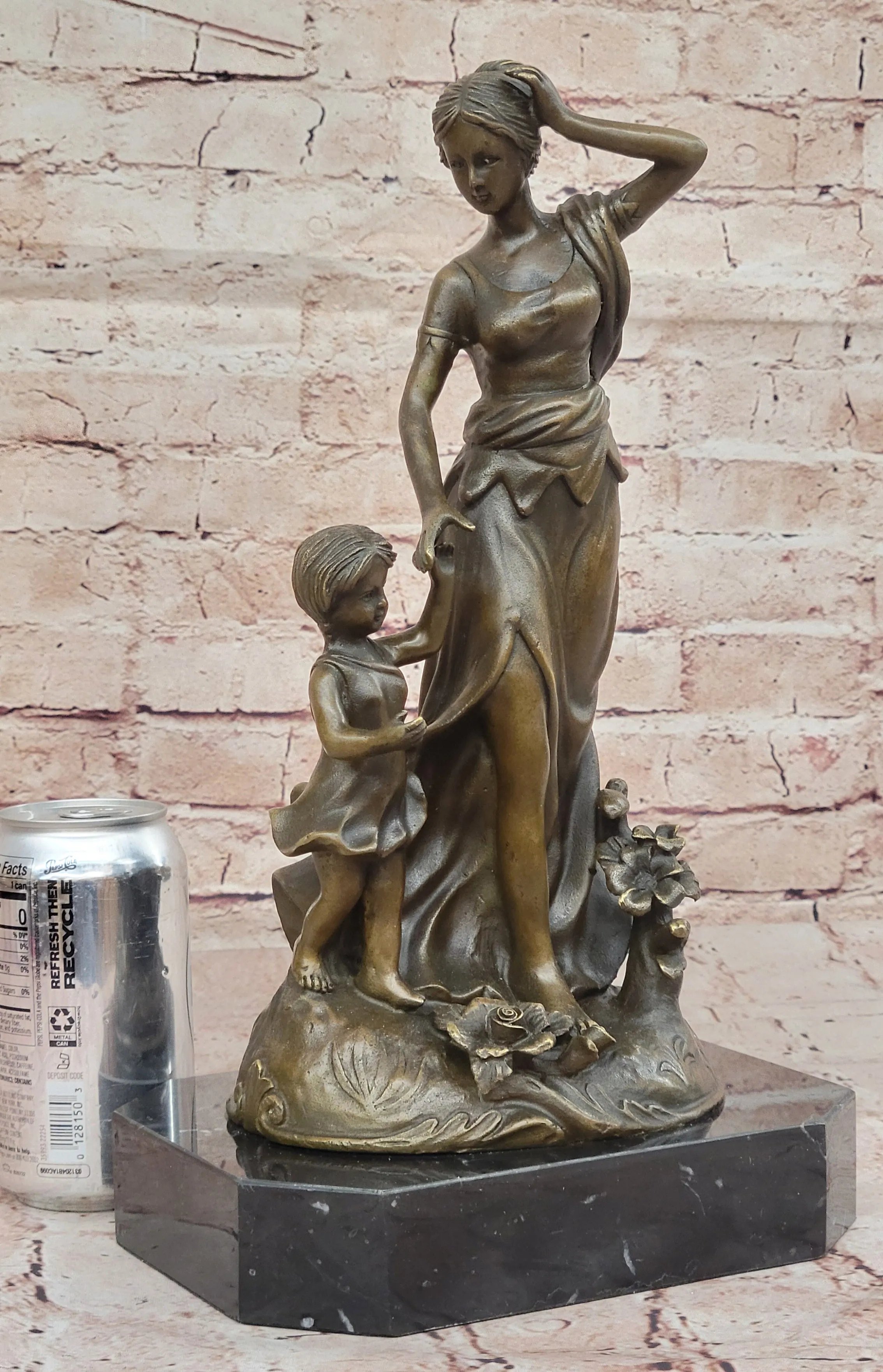 Vintage Original Bronze Sculpture Mother w Child by Milo Hot Cast Figurine Figure