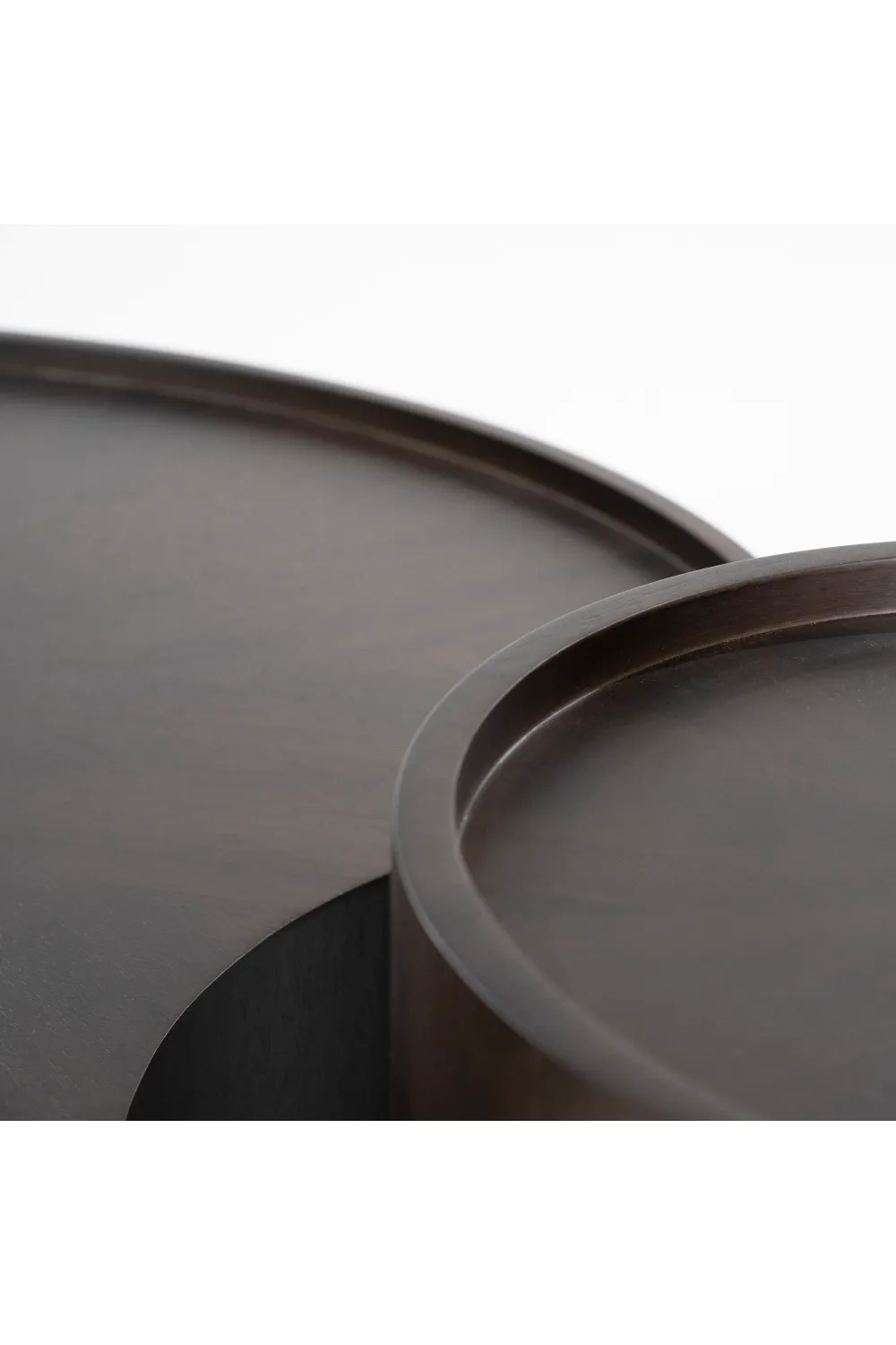 Walnut Round Nesting Coffee Tables (2) | Eleonora Max