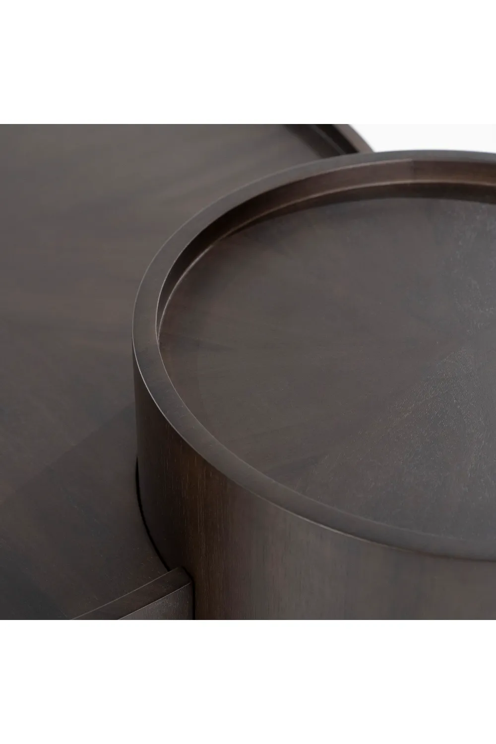 Walnut Round Nesting Coffee Tables (2) | Eleonora Max