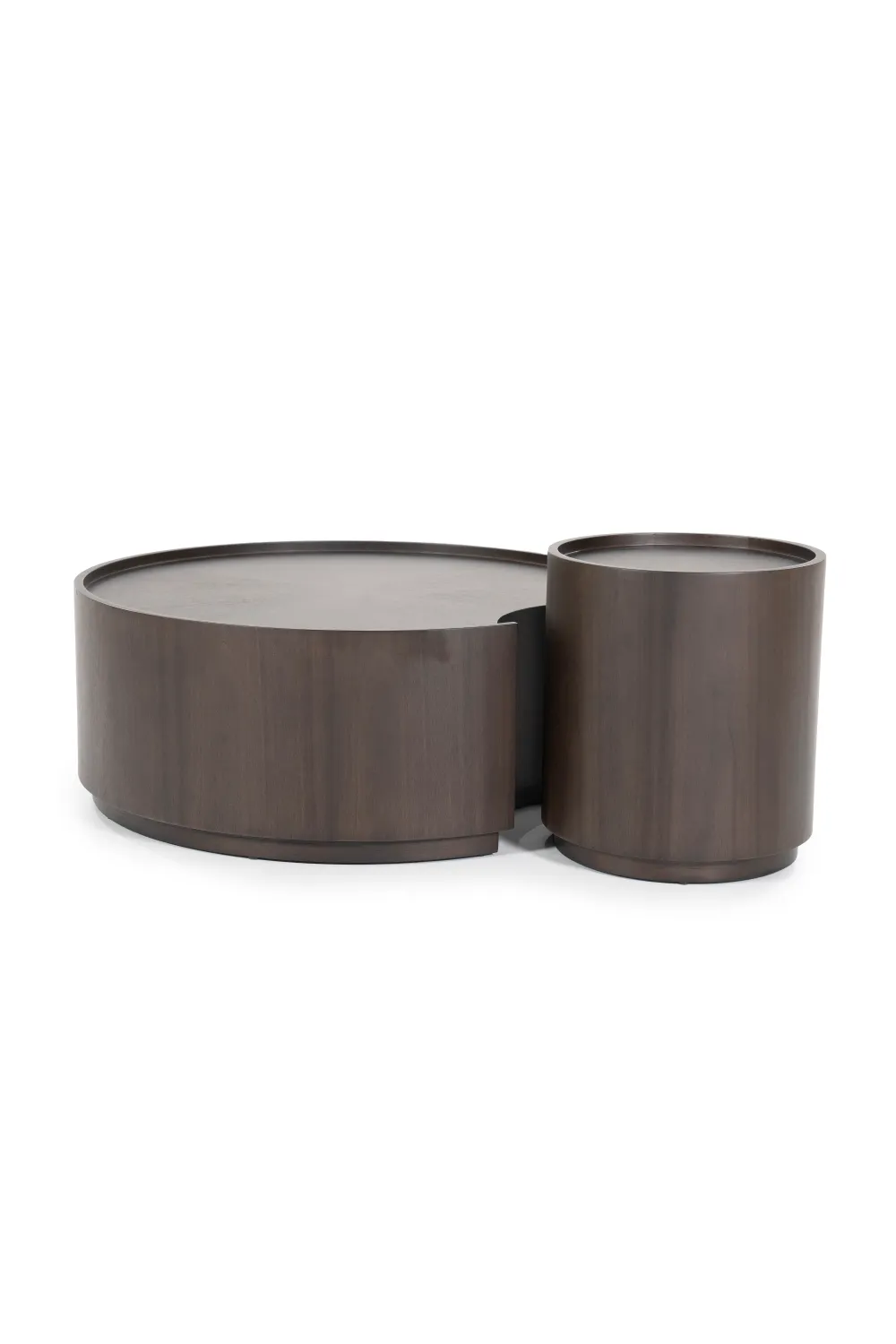 Walnut Round Nesting Coffee Tables (2) | Eleonora Max