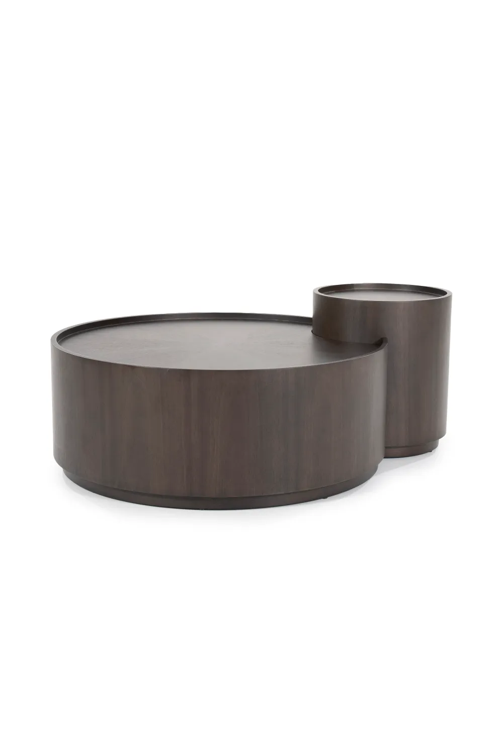 Walnut Round Nesting Coffee Tables (2) | Eleonora Max