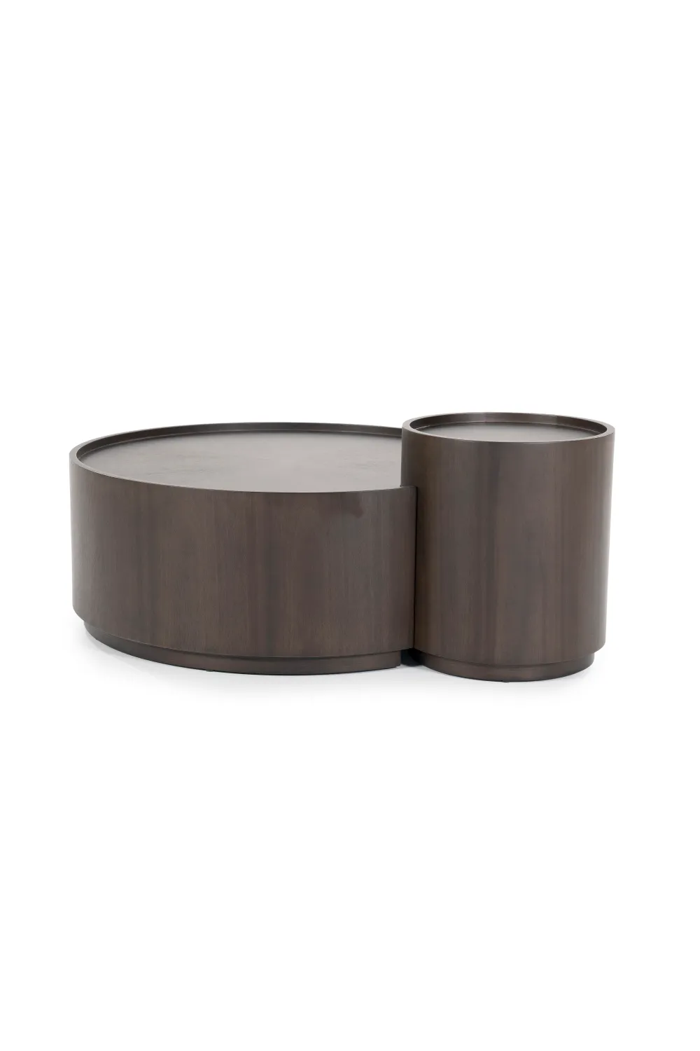 Walnut Round Nesting Coffee Tables (2) | Eleonora Max