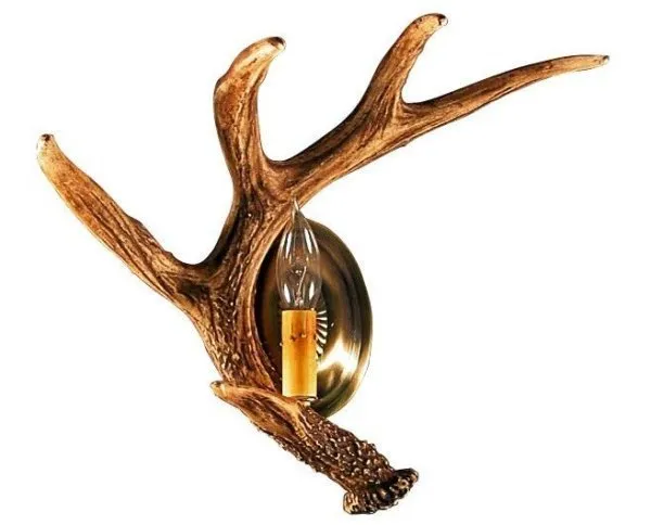 Whitetail Deer Antler Wall Sconce - Left