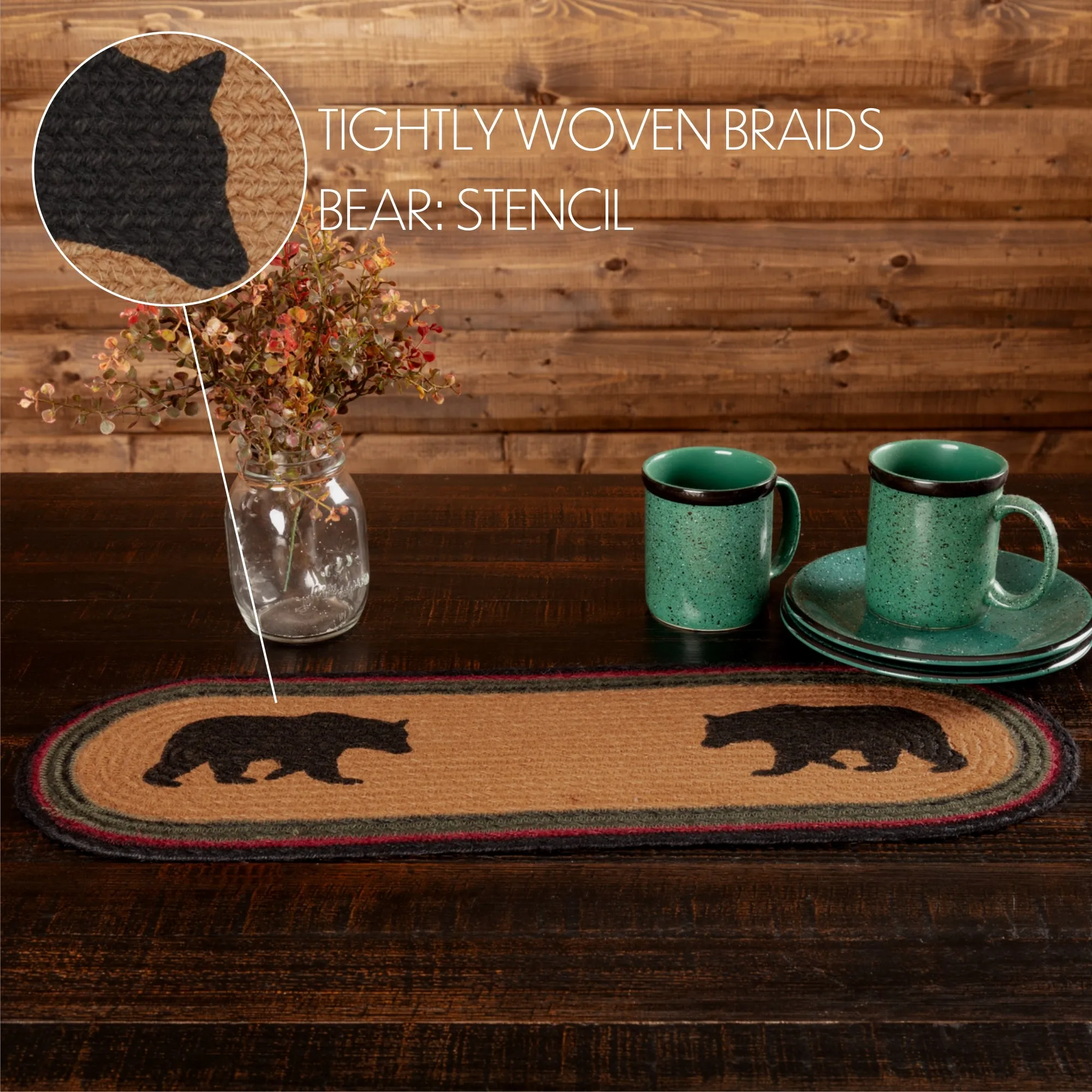 Wyatt Stenciled Bear Jute Runner