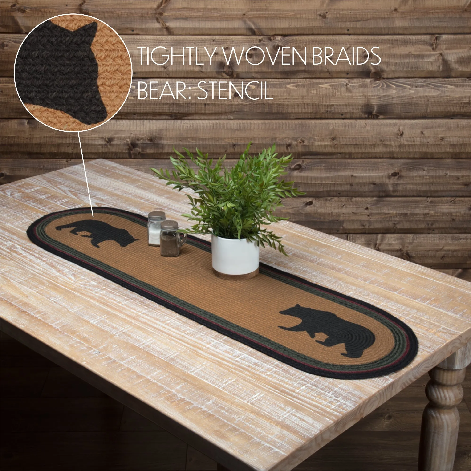 Wyatt Stenciled Bear Jute Runner